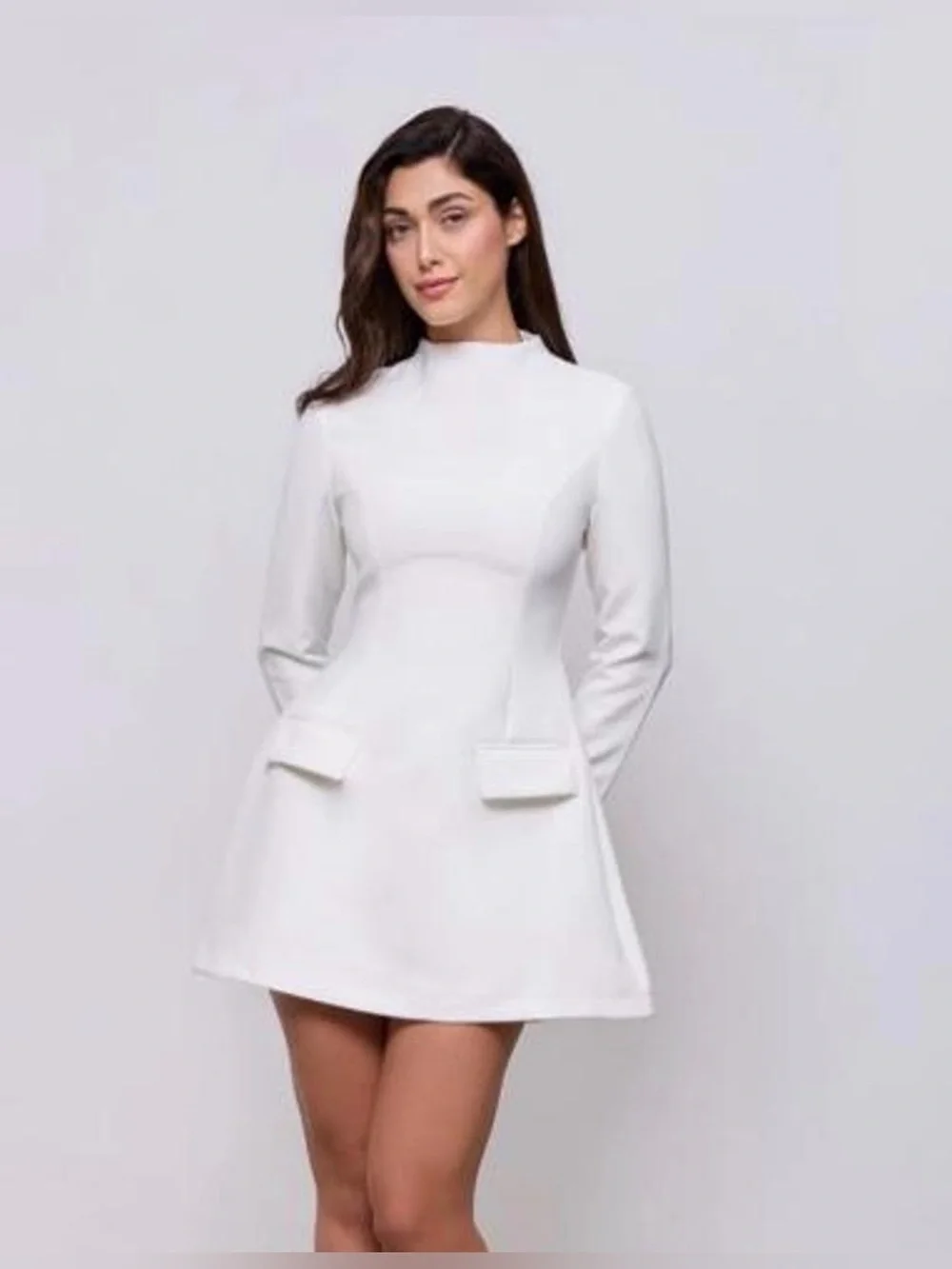 Odd Muse White Long-Sleeve dress